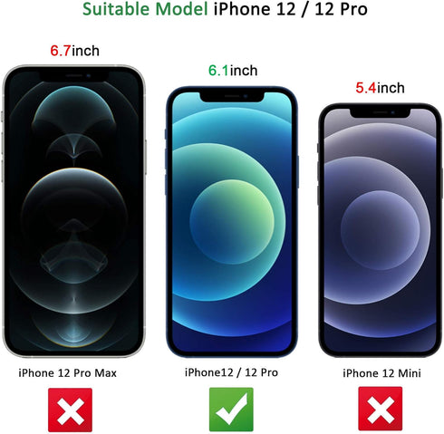 NEW'C 3 Pack Screen Protector for iPhone 12/12 Pro (6.1"), Tempered Glass, Case Friendly, Anti Scratch, Bubble Free,