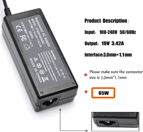 65W 45W Charger for Acer Aspire 1 3 5 Series, Laptop Power Supply for A315-23, A515-56, A115-32
