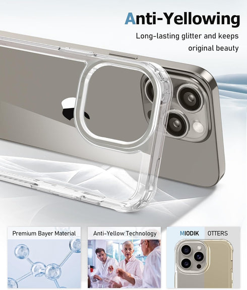 MIODIK Ultra Clear Case for iPhone 15 Pro Max 6.7" 2023, Slim Military-Grade, Anti-Yellowing + 2 Screen & Camera