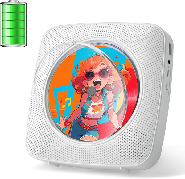 Gueray Portable CD Player Bluetooth: CD Players for Home Rechargeable Desktop Wall Portable
