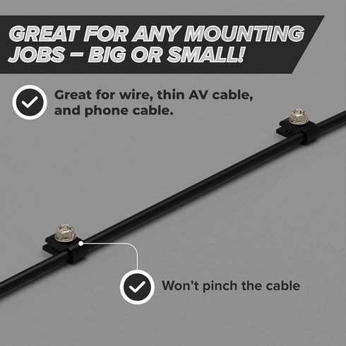 THE CIMPLE CO Mini Wire Cable Clips, Electrical Wire Cable Clip, Black (100 Pieces per Bag)