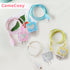 Glitter DIY Cable Protector for Apple iPhone Power Adapter, Cute Bling Love Heart Design, USB Case for Charger