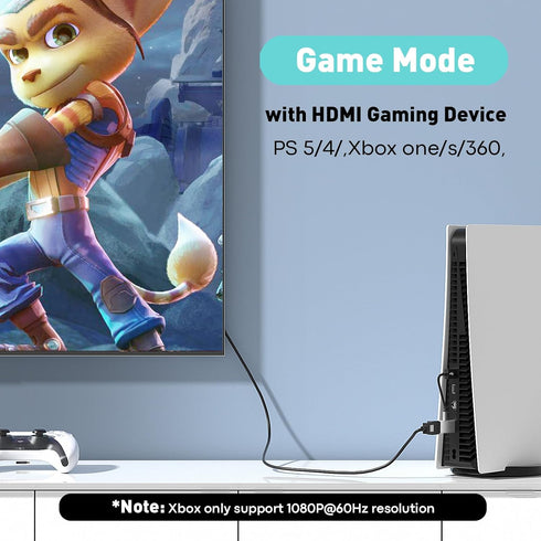 HDMI to DisplayPort Adapter, 4K 60Hz, 1080p 120Hz, HDMI Male to DP Female Converter for GPU, Laptop, PS5, Xbox - 1 Pack