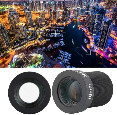 Dioche 16mm 5MP M12x0.5 Fixed Board Lens, HD CCTV Security Camera Wide Angle Lens, Standard Screw Connector Camera