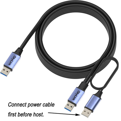 15ft(5M) 3.0/3.2 1 5Gbps OkyLink Active USB Gen Data Cable A Male to A Male Comes with Power Cable for Industrial