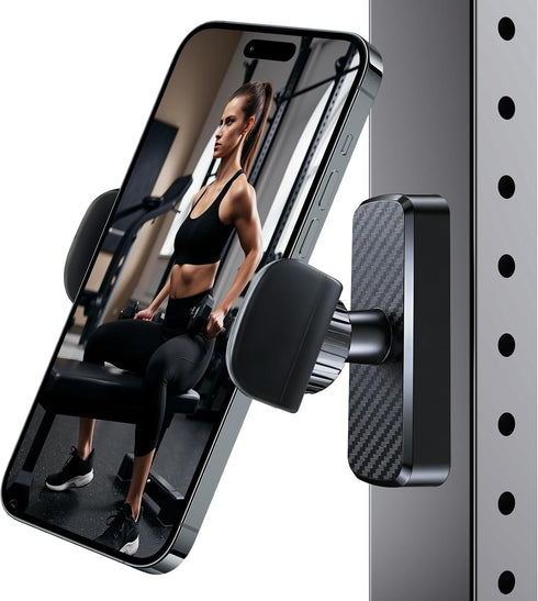 linwetra Magnetic Phone Holder for Gym- 360 Adjustable Strong Magnet Phone Mount for