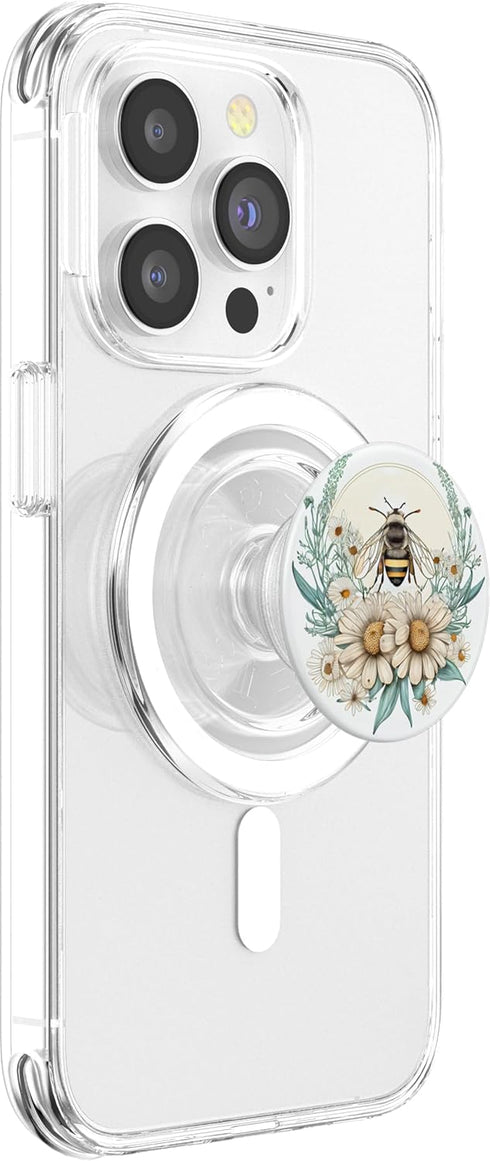 Bee Honeybee Daisy Flowers PopSockets PopGrip for MagSafe