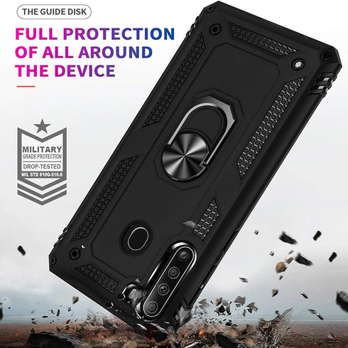 STARSHOP Phone Case for Samsung Galaxy A21 - Military Grade Shockproof Protective Dual Layer Cover with Screen Protector