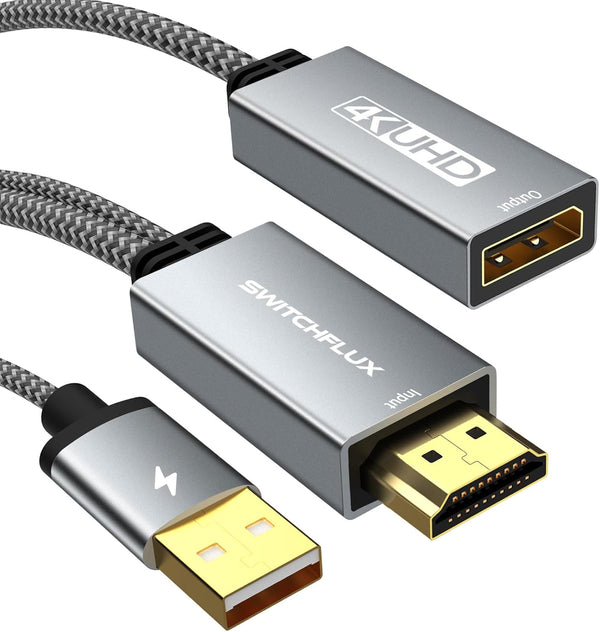 HDMI to Displayport Adapter, 4K@60Hz Active HDMI Male to DP Female Converter for PC, NVIDIA, AMD, PS4/5