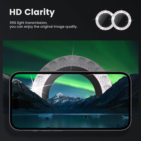 Tensea Camera Lens Protector for iPhone 15 / iPhone 15 Plus, 9H Tempered Glass, HD Clear, 6.1 inch/6.7 inch