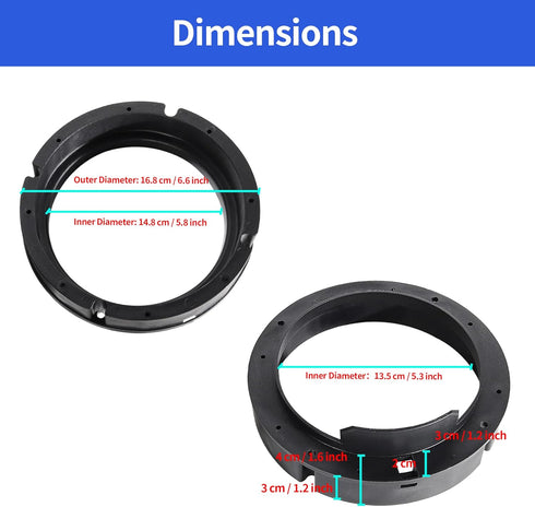 RED WOLF 6.5 Inch Car Door Speaker Adapter Bracket for VW Passat, Golf, Jetta, Beetle 1999-2019, Porsche 2000-2006