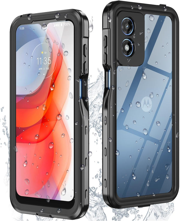 Waterproof Phone Case for Motorola Moto G Play 2024, Built-in Screen Protector, Shockproof Rugged Cover