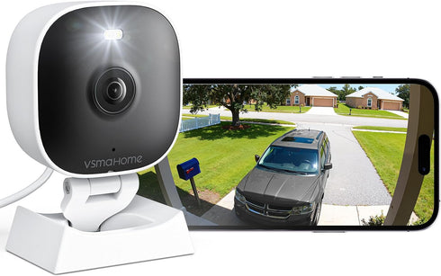 VSMAHOME 2K Cameras for Home Security,Indoor/Outdoor for Baby/Elder/Pet Monitoring with Phone app,Wired Plug&Play,Color