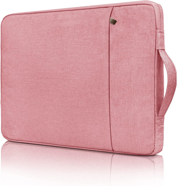 RAINYEAR 15.6 Inch Laptop Sleeve Case, Padded Briefcase with Handle Strap for Chromebook, Pink