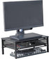 Metal Computer Monitor Stand with Drawer, Desktop Riser for Laptop, Printer, and Monitor, Black