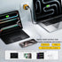 Silanit 3 1 Charger,80w 2 in GaN Fast Charger Adapter with Type-C Cable & USB Ports,Multi-Functional Retractable All