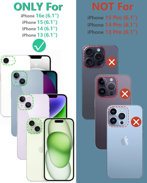 FNTCASE 15 14 13 16e 5G 6.1 Inch for iPhone Phone Case: for iPhone & & Case Military Shockproof Protective Rugged Cell