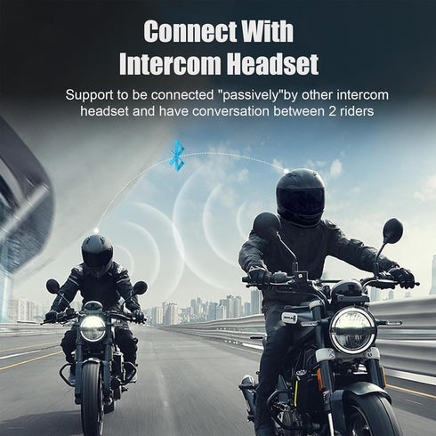 FreedConn Motorcycle Bluetooth Headset F1, Helmet Intercom with CVC Noise Cancellation, Universal Pairing, IP67