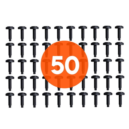 ECHOGEAR Server Rack Screws 50 Pack, 10/32 Steel Screws with Nylon Washers & Pilot Point Heads for Network Racks