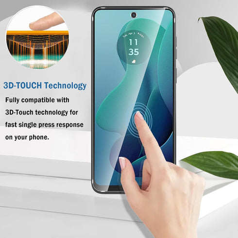 2 Pack Screen Protector for Moto G 5G 2024, Full Coverage 9H Tempered Glass, HD Clear, Bubble-Free