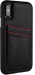 Case-Mate Tough ID Case for iPhone X - Leather Wallet, Slim Protective Design for iPhone 10 - Black
