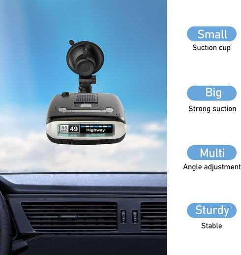 Radar Detector Mount, Windshield & Dashboard Suction Cup Mount for Escort Max, Max2, MAX360 Radar