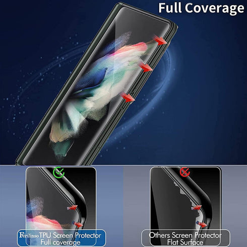 Samsung Galaxy Z Fold 3 5G Screen Protector - Flexible TPU, 2 Pack Front & 2 Pack Inside, No Bubbles, Fingerprint