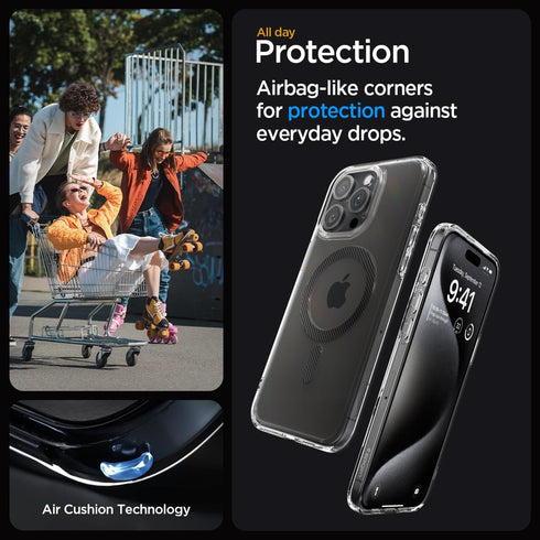 Spigen iPhone 15 Pro Case - Magnetic Ultra Hybrid MagFit, Military-Grade Protection, Anti-Yellowing, Carbon Fiber,