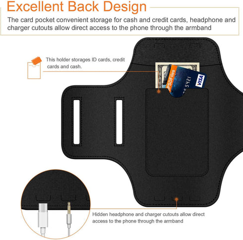 JEMACHE Armband for Samsung Galaxy S25 S24 S23 S22 S21, Fits Otterbox Defender Case, Gym Workouts Running Phone Arm Band