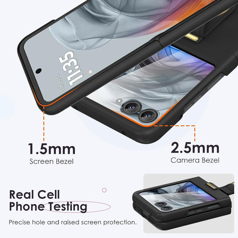 Maxdara Ring Case for Motorola Razr 2024, Built-in Screen Protector, Hard PC Ultra Thin Shockproof Protective Case,