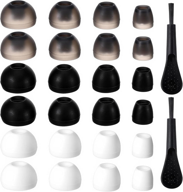 Exclaith 12 Pairs Silicone Earbud Tips Replacement, 4Sizes XS/S/M/L 3 Colors Soft Silicone