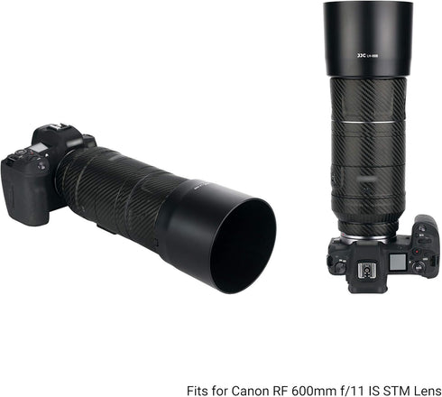 Reversible RF 600mm Bayonet Lens Hood Shade for Canon RF 600mm f/11 is STM Lens on Canon EOS R RP R5 R6 Replaces Canon ET-88B Lens Hood Allows to Attach 82mm Filter and Lens Cap