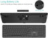 Arteck 2.4G 11/10 USB Wireless Keyboard Ultra Slim Full Size Keyboard with Numeric Keypad and Media Hotkey