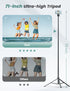 YUMAZLA 71''/180cm Extendable Phone Tripod Aluminum, Portable Stand for Video Recording, Travel Tripod for iPhone/Cell