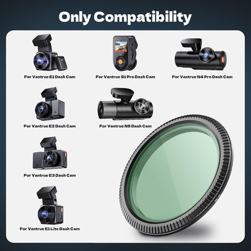 CPL Filter Circular Polarizing Filter Lens Protection for Vantrue E1, E2, E3, E1 Lite, S1 Pro, N4 Pro,N5 Dash Cam
