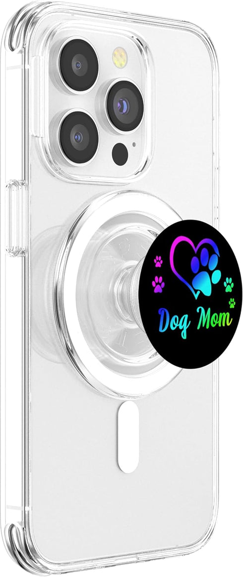 Cute Dog Mom Dogs Lover Day Design Black PopSockets Grip for MagSafe