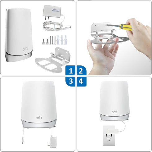 Wall Mount for Netgear Orbi WiFi 6 Router, Sturdy Metal Stand Compatible with RBK753, RBK852 & More (2 Pack)