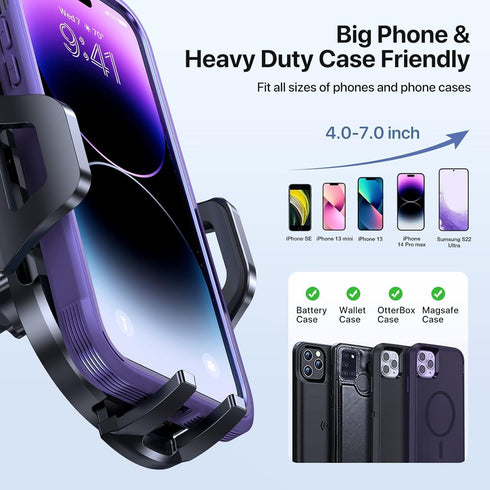 SpeXyngial 360 4.0''-7.0'' Car Phone Holder, Car Phone Mount Rotation, Upgraded Version with Strong Suction Power