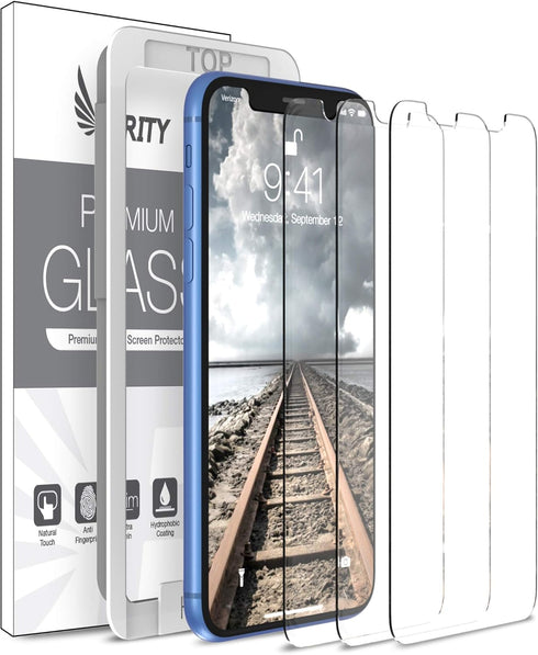 Screen Protector for Apple iPhone 11 and iPhone XR - 3 Pack (w/Installation Frame) Tempered Glass