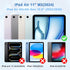 iPad Air 11" M2 (2024)/Air 5th/4th Gen 10.9" Case, Pencil Holder, Soft Leather Trifold Stand, Magnetic Smart Cover with