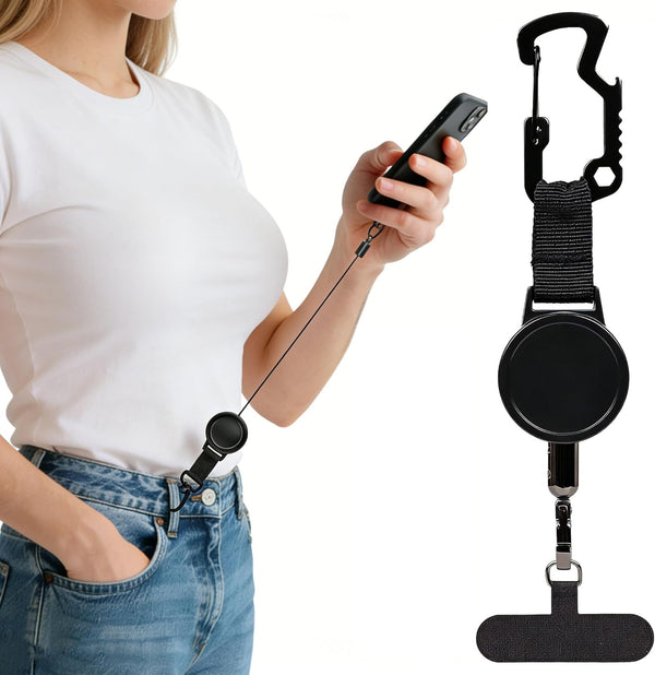 Angjiny Anti-theft Phone Tether - Universal Phone Lanyard Retractable Steel Line Cellphone Strap,Phone