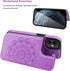 Vaburs Wallet Case for iPhone 12 and iPhone 12 Pro, Embossed Mandala Pattern PU Leather with Card Holder, Purple