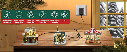 UpBright AC/DC Adapter for Lemax Lighted Accessory 4.5V #74706 - Christmas Village Display Power Supply with 3 Output