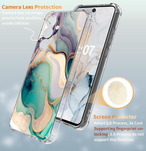 Shop Samsung Galaxy S24 Plus Case with Screen Protector - Marble Slim, Anti-Drop Shockproof, Soft TPU, 6.7" (Alpine