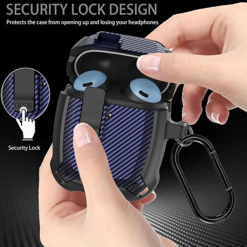 Google Pixel Buds Pro Case 2022 - Military Hard Shell Protective Armor Cover with Cleaner Kit, Lock & Carabiner,