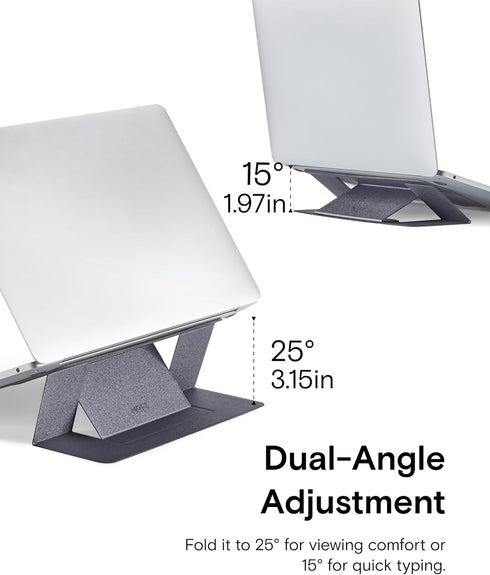 MOFT Laptop Stand for Desk, Adhesive Stand with 2 Adjustable Viewing Angles, Portable for MacBook Air & Pro