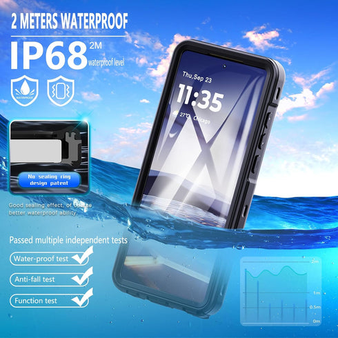 Moto G Stylus 5G 2024 Case, Waterproof Rugged Full Body Protective Cover with Built-in Screen Protector, Black