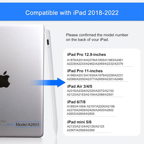 Apple Pencil 2nd Generation for iPad 10th Gen, Stylus for iPad Air 5th Gen, iPad Pro Pen, iPad Mini 6th/5th, iPad