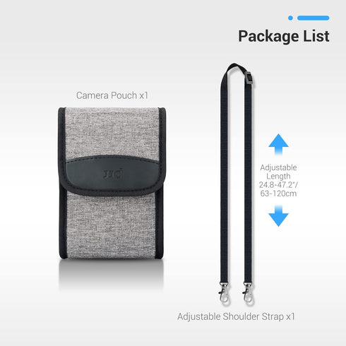 JJC Portable Travel Camera Case Pouch with Strap for Fuji Fujifilm X100VI, Ricoh GR IIIx, Sony A6700, Nikon Z30 & More