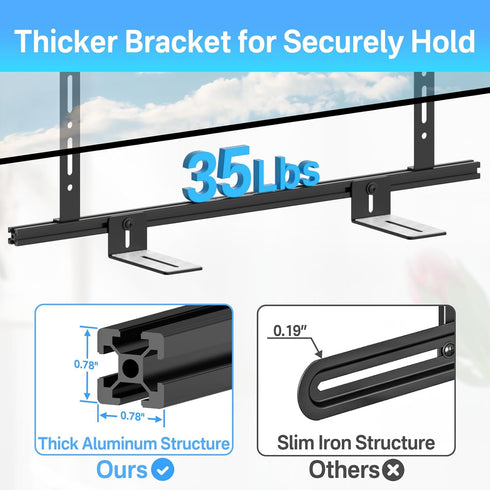 Sound Bar Mounts Under TV for Samsung, Vizio, LG, Bose - Adjustable Mounting Bracket Holds Up to 35 Lbs